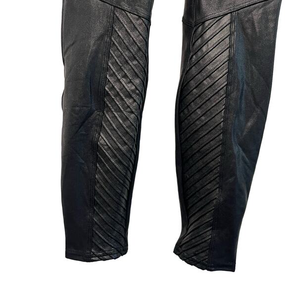 SPANX Moto faux-leather leggings Size Medium Bikercore Black - Picture 5 of 10